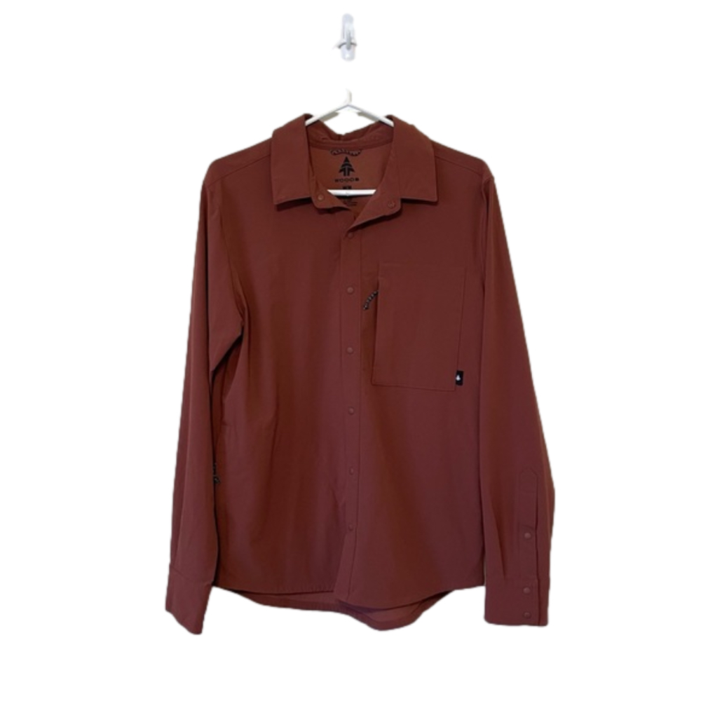 Woods Button Up Burgundy Size Medium